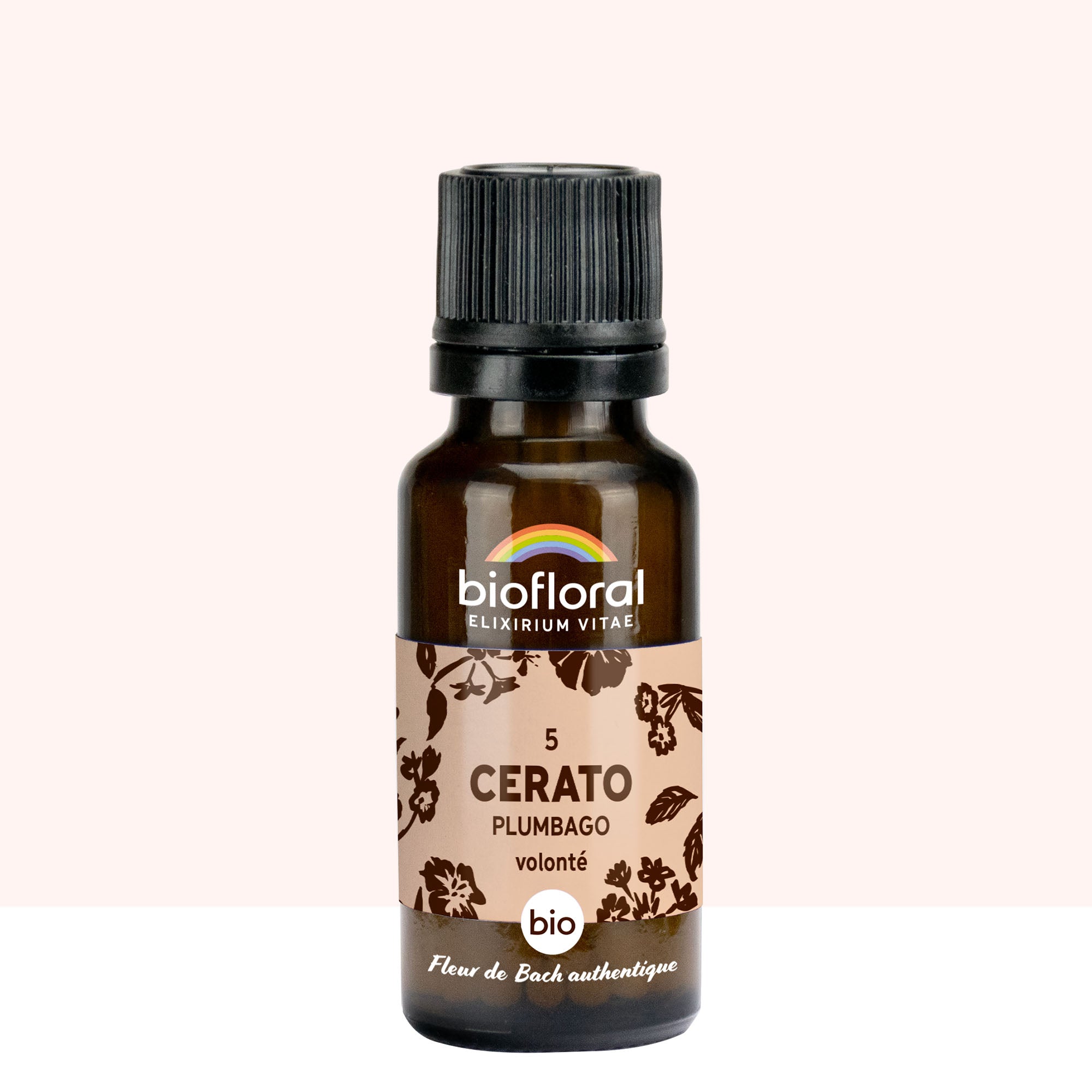 Fleurs de Bach en granules Cerato, numéro 5, bio, soutien naturel pour la prise de décision.