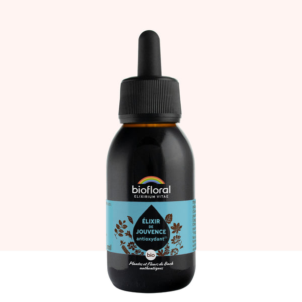 Élixir antioxydant Biofloral en gouttes aux fleurs de Bach pour protéger les cellules.