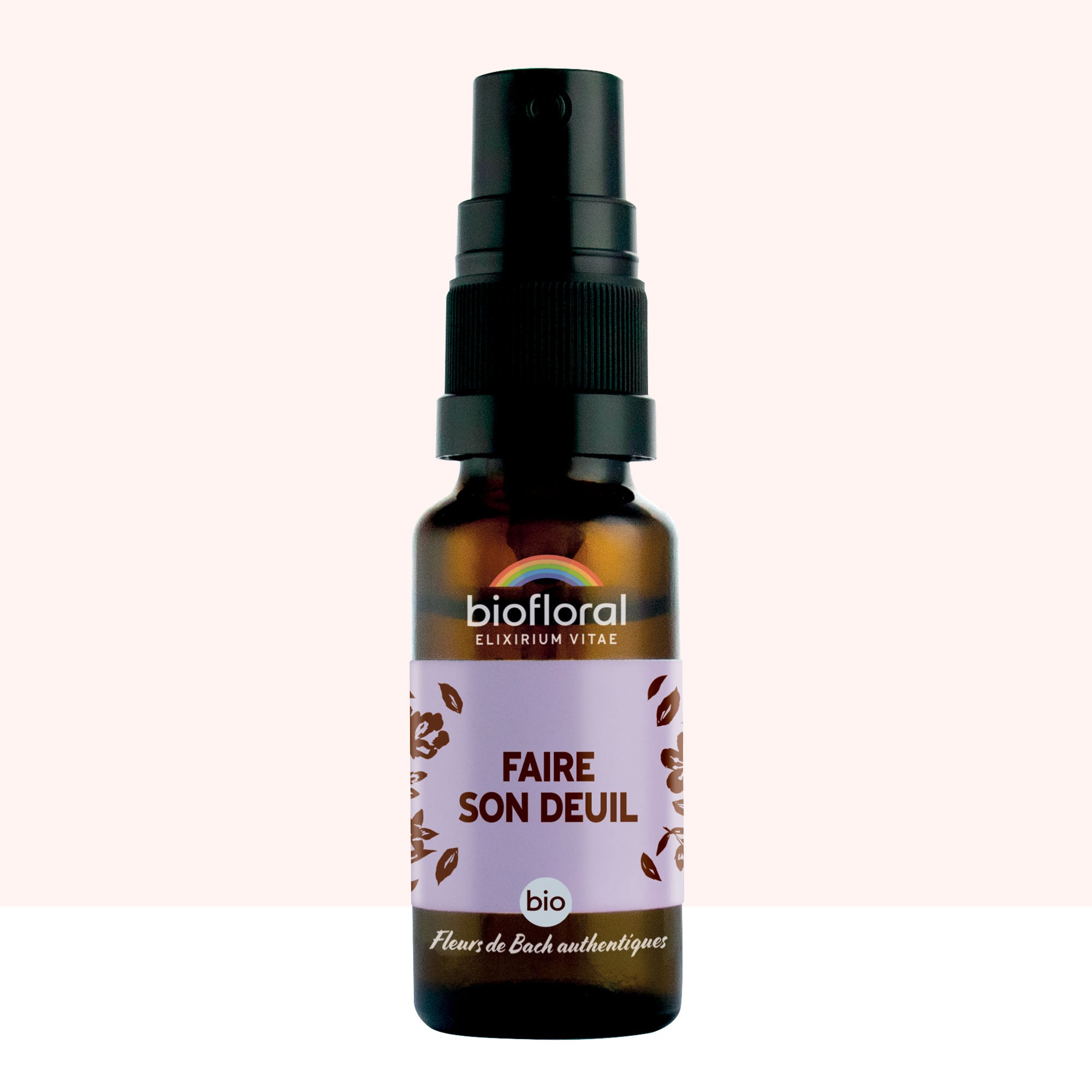 Spray bio aux Fleurs de Bach pour accompagner les émotions liées à la perte ou au deuil.