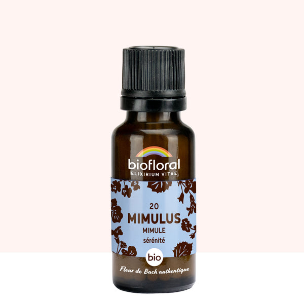 Élixir Mimulus Biofloral aux fleurs de Bach pour apaiser les peurs et retrouver la sérénité.
