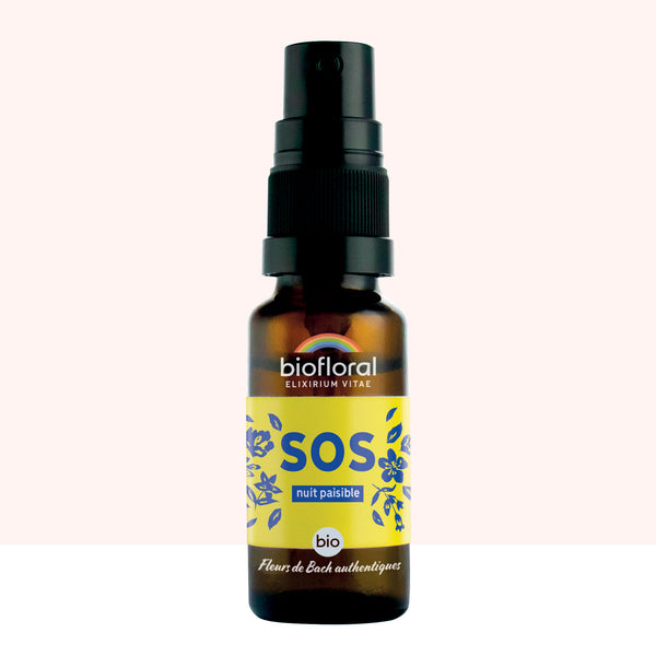 Spray Biofloral aux fleurs de Bach SOS Nuit Paisible bio pour mieux dormir.